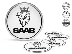 Saab Versione Badge Bombata Adesivo Cerchio Auto